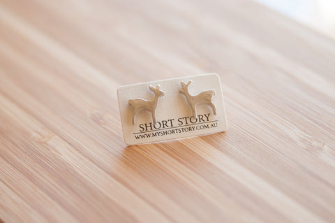 Deer Stud Earrings - Silver