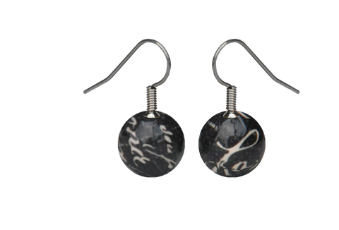 Black Ephemera Paper earring