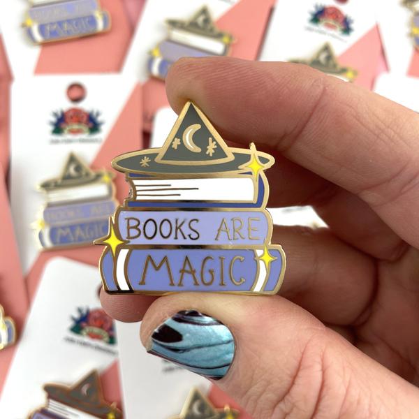Books Are Magic Lapel Pin