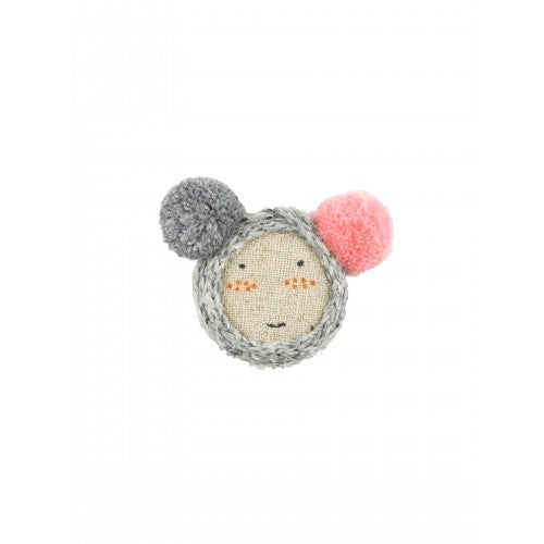 Grey Bobby Brooch