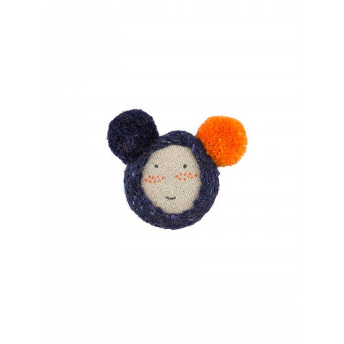 Navy Bobby Brooch