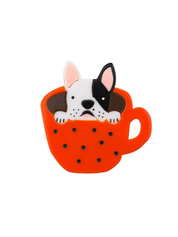 A Cup of French Brooch - Orange