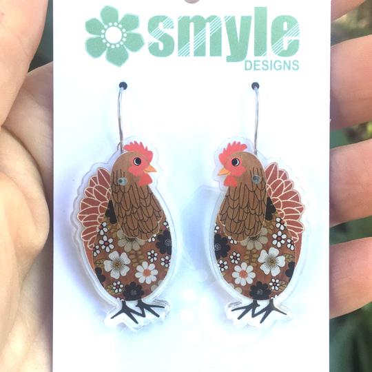 Flora the Hen Earrings