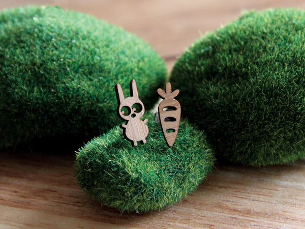 Bunny and Carrot Stud Earrings