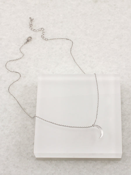 Silver Crescent Necklace