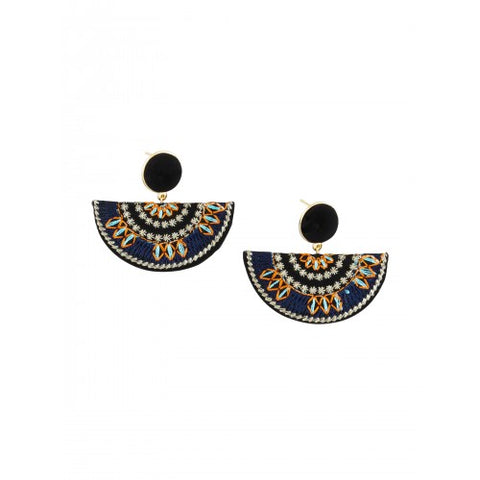 Frida Earring in Navy & Black