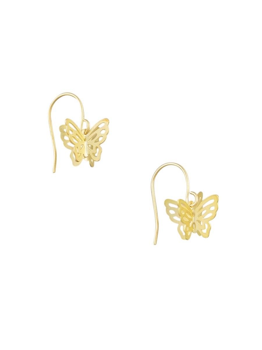 Butterfly design clearance gold earrings