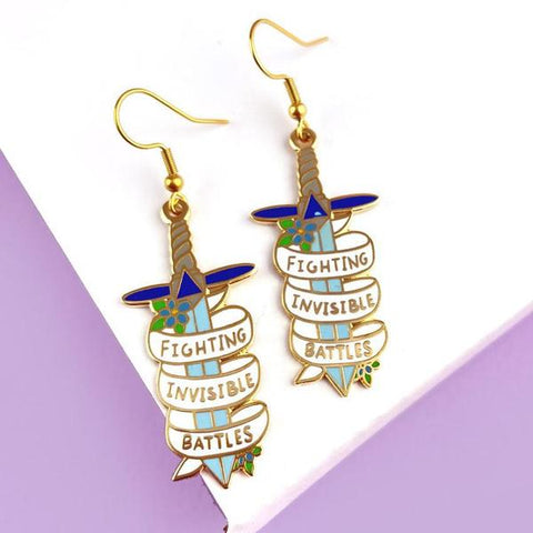 Fighting Invisible Battles Earrings