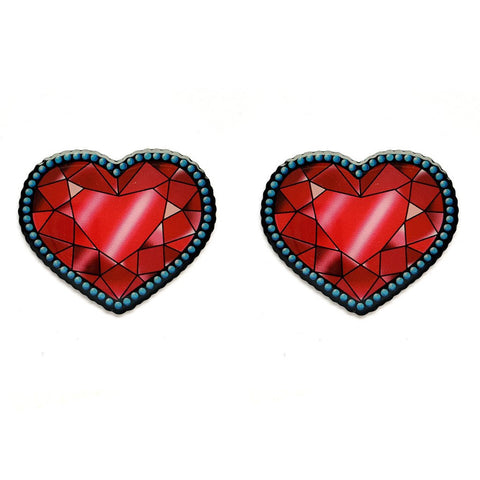 Crystal Heart Studs
