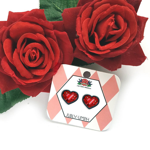 Crystal Heart Studs