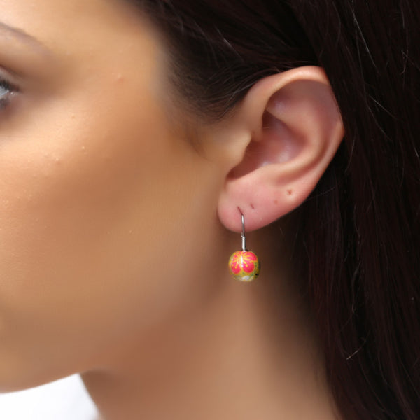 Green and Gold Paper earring