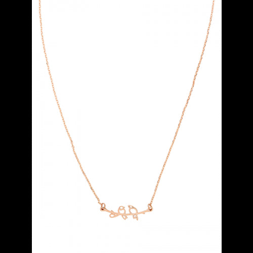Rose Gold Love Birds Necklace