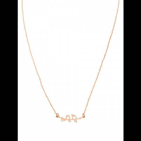 Rose Gold Love Birds Necklace