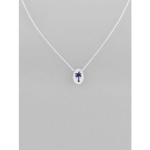 Silver Paradise Palm Necklace