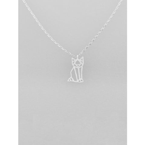 Silver Kitty Cat Necklace