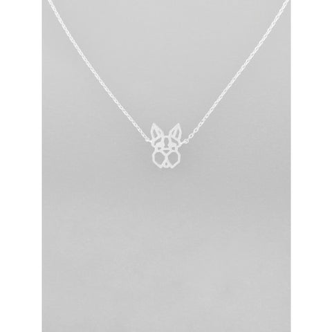 Silver Bulldog Bob Necklace