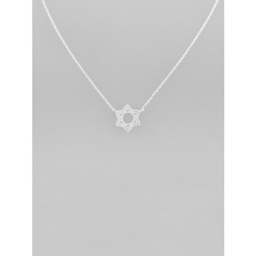 Silver Lotus Necklace