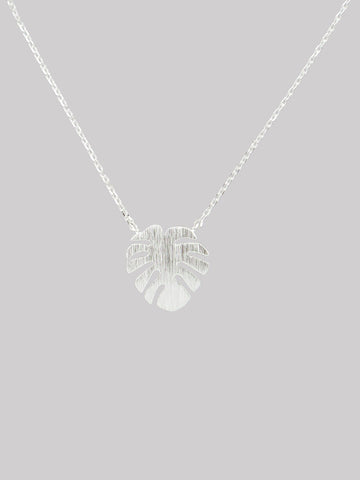 Silver Monstera Necklace