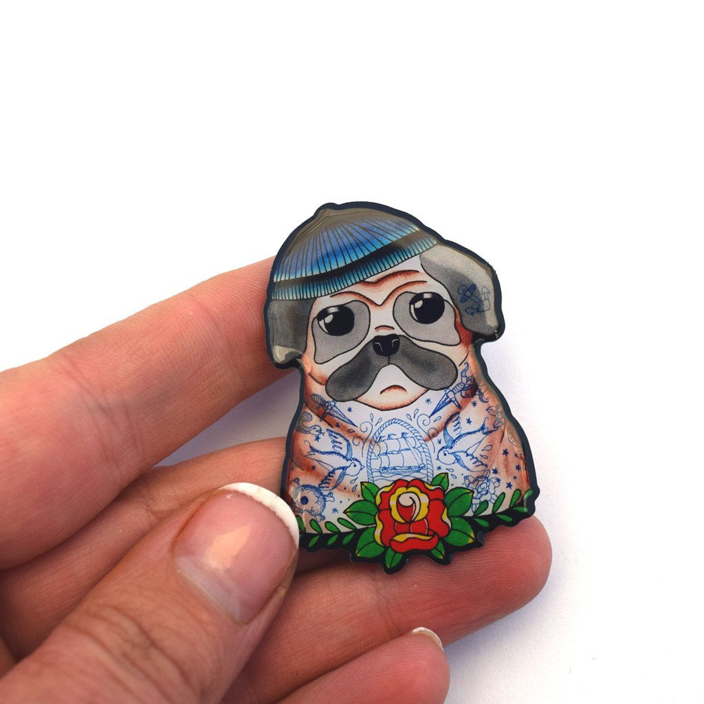 Pug brooch shop